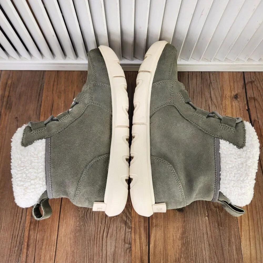 Sorel Explorer II Carnival Cozy Waterproof Boots Womens Sz 8.5 Green Suede Ankle